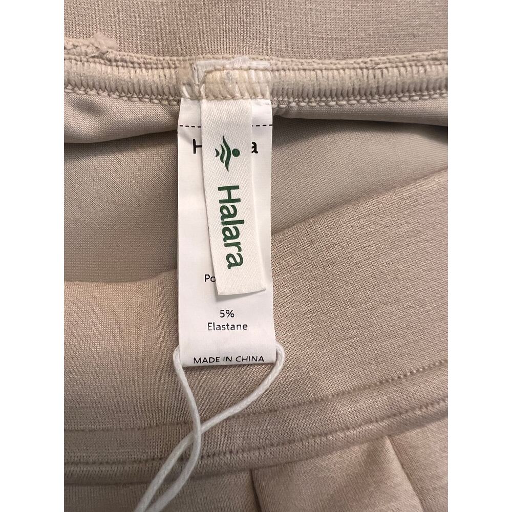 Halara High Waisted Side Pocket Work Wide leg Pants Beige S Athleisure Comfort - Picture 7 of 7